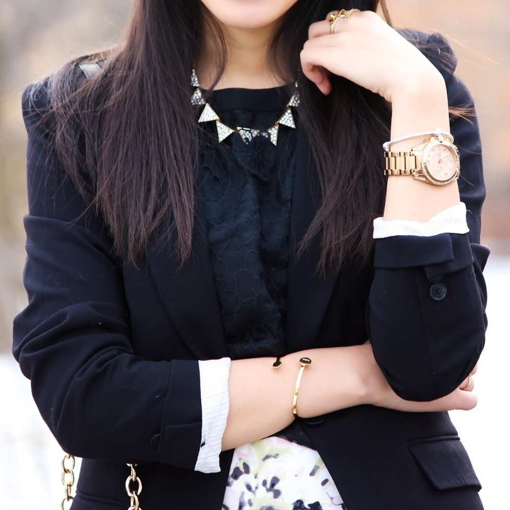 Triangle Pave Statement Necklace - Picture 8 of 8